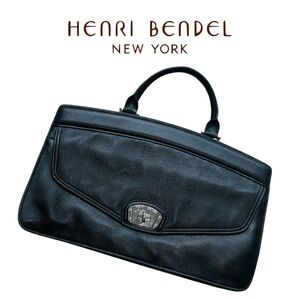 Henri Bendel Black Saffiano Leather Top‎ Handle Bag